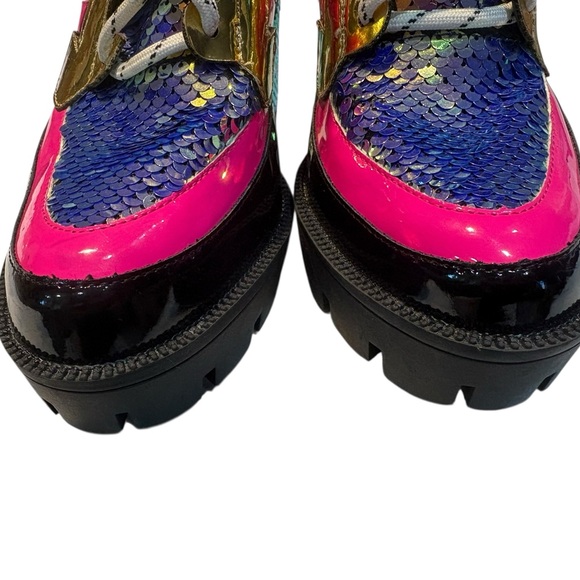 Cape Robbin Mermaid Sequin Lace Up Nell Boots Size 10 - Picture 5 of 14